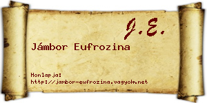 Jámbor Eufrozina névjegykártya